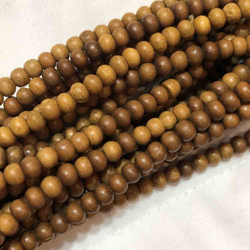 Small Natural Dark Brown Round-Saucer Shaped Wooden Beads