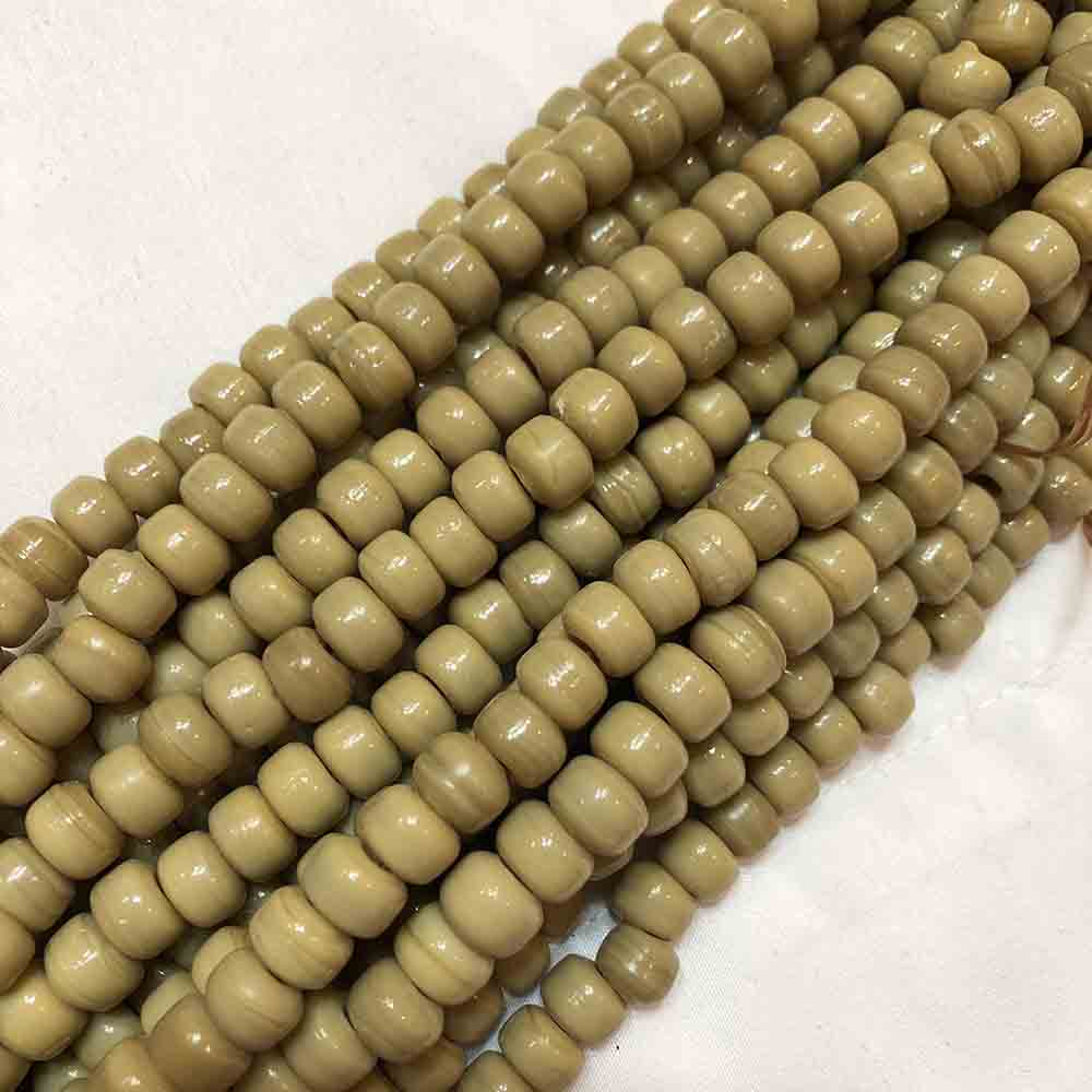 Light Tan Glass African Crow Beads