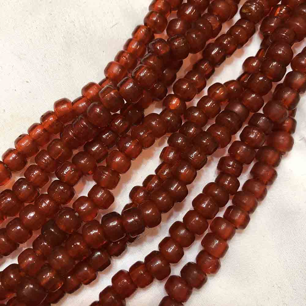 Transparent Orange African Crow Beads