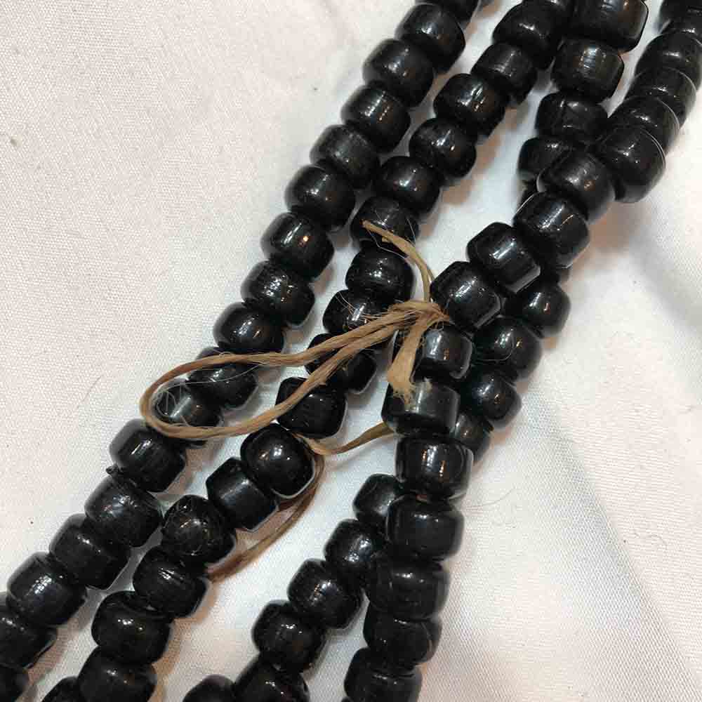 Black Glass African Crow Beads