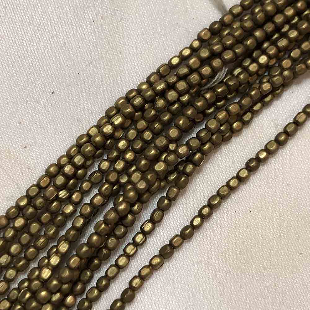 Extra Small Gold Plated Faceted Cube Shape Metal Beads