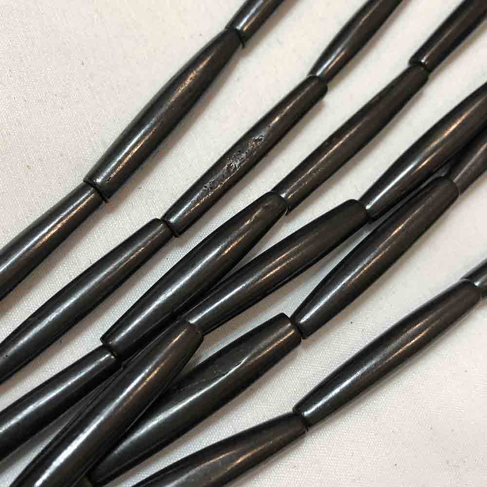 Medium Large Died Black Bone Hairpipe Beads