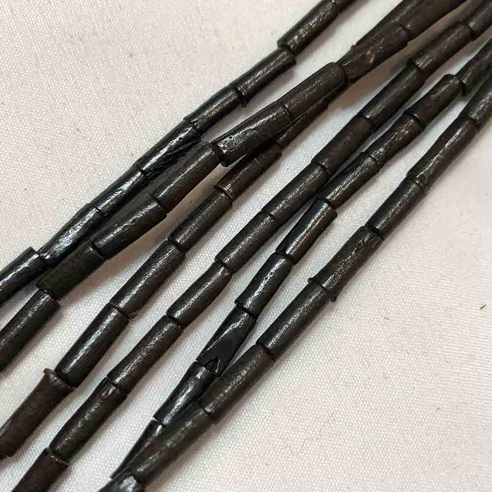 Medium Small Died Black Bone Tube Beads