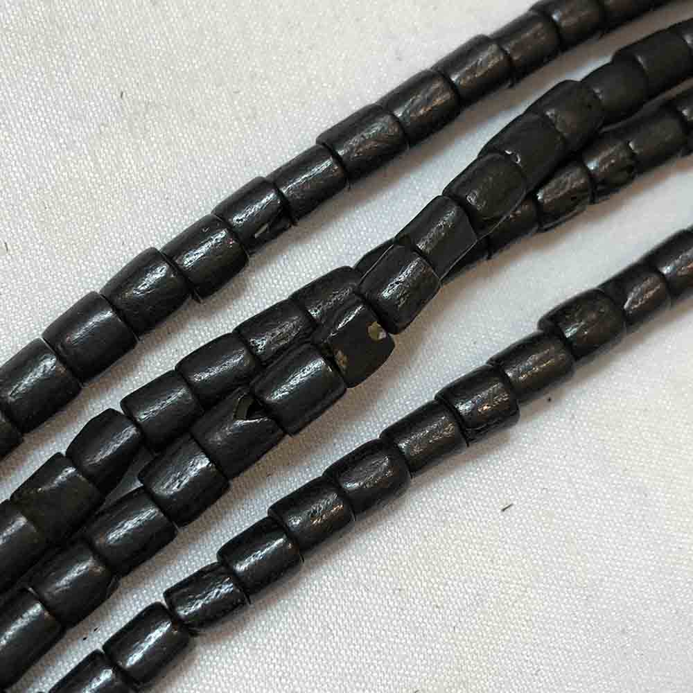 Small Died Black Bone Tube Shape Beads