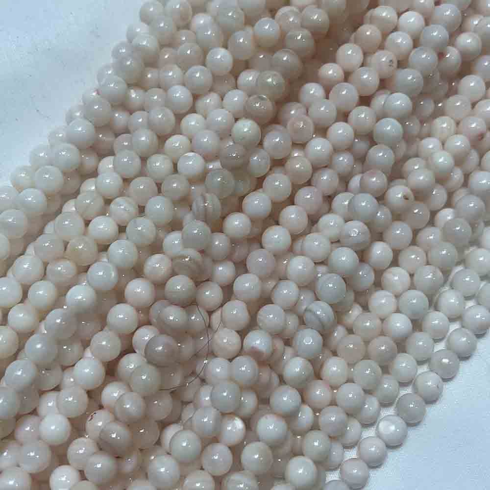 Medium Small 5mm Dyed Pink Shell Round Beads