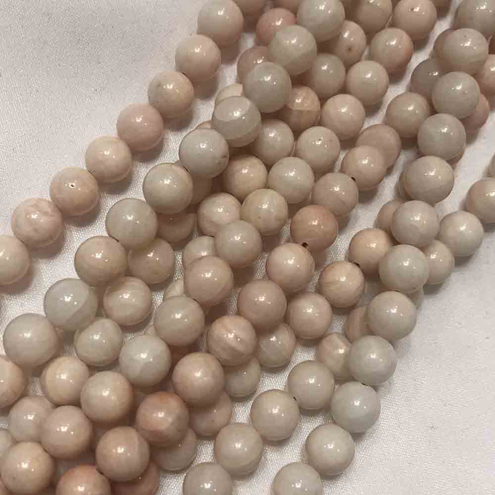 Medium 8mm Dyed Pink Shell Round Beads