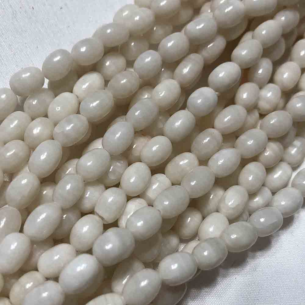 Medium Small White Mother of Pearl Oval Shape Beads