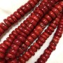 Large Red Coral Disc Beads