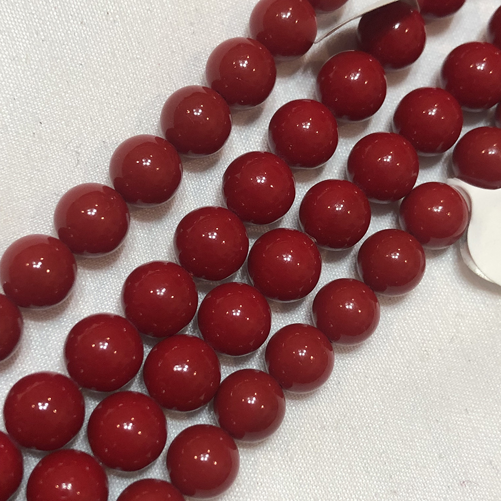 Medium 8mm Red Round Coral Beads