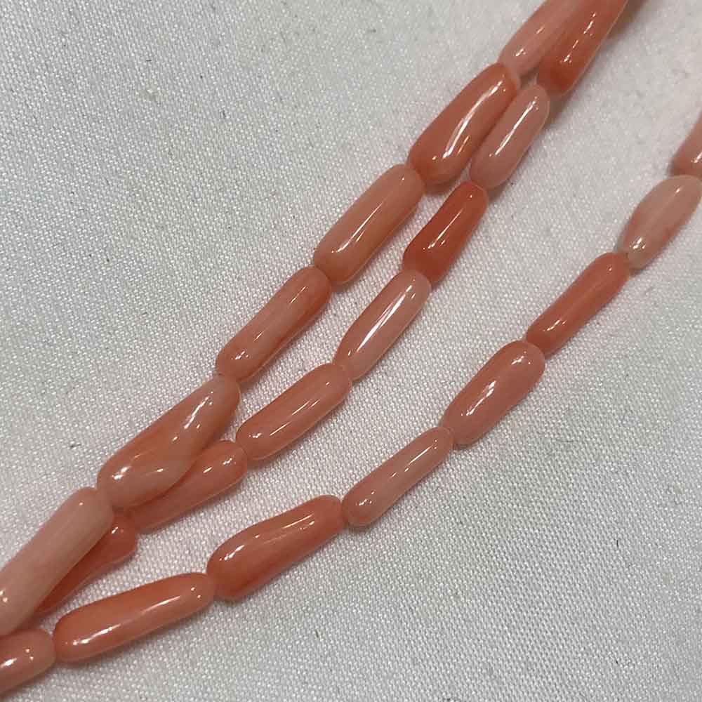 Medium Pink Coral Rounded Tube Branch Beads