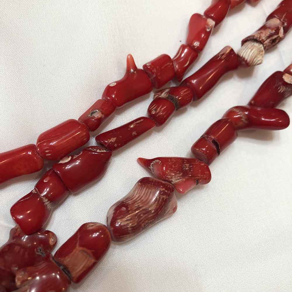 Large Red Branch Coral Beads