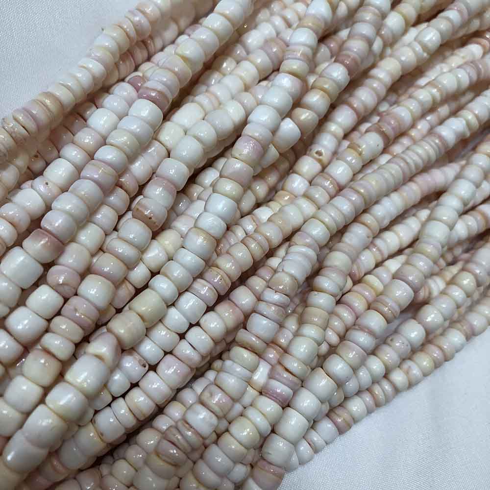 Medium Natural Pink Cream Heishi Shell Beads