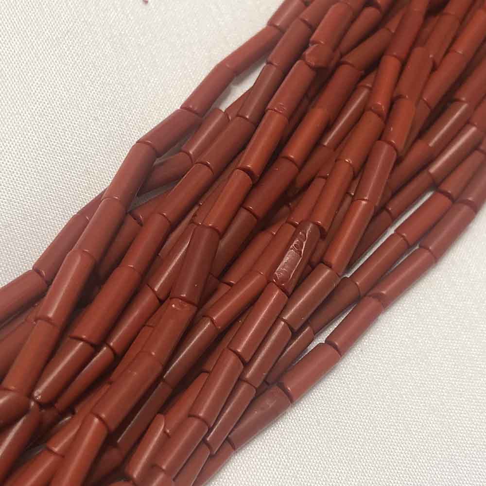 Medium Dark Red Tube Shape Heishi Beads