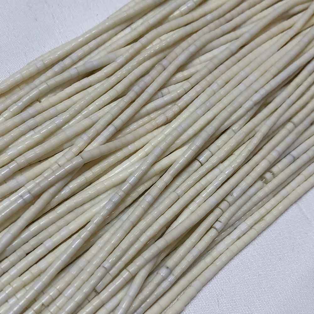 Small White Shell Tube Heishi Beads