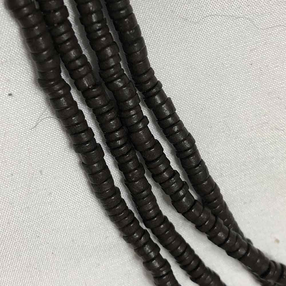 Medium Dark Brown Handmade Colombian Ceramic Heishi Beads