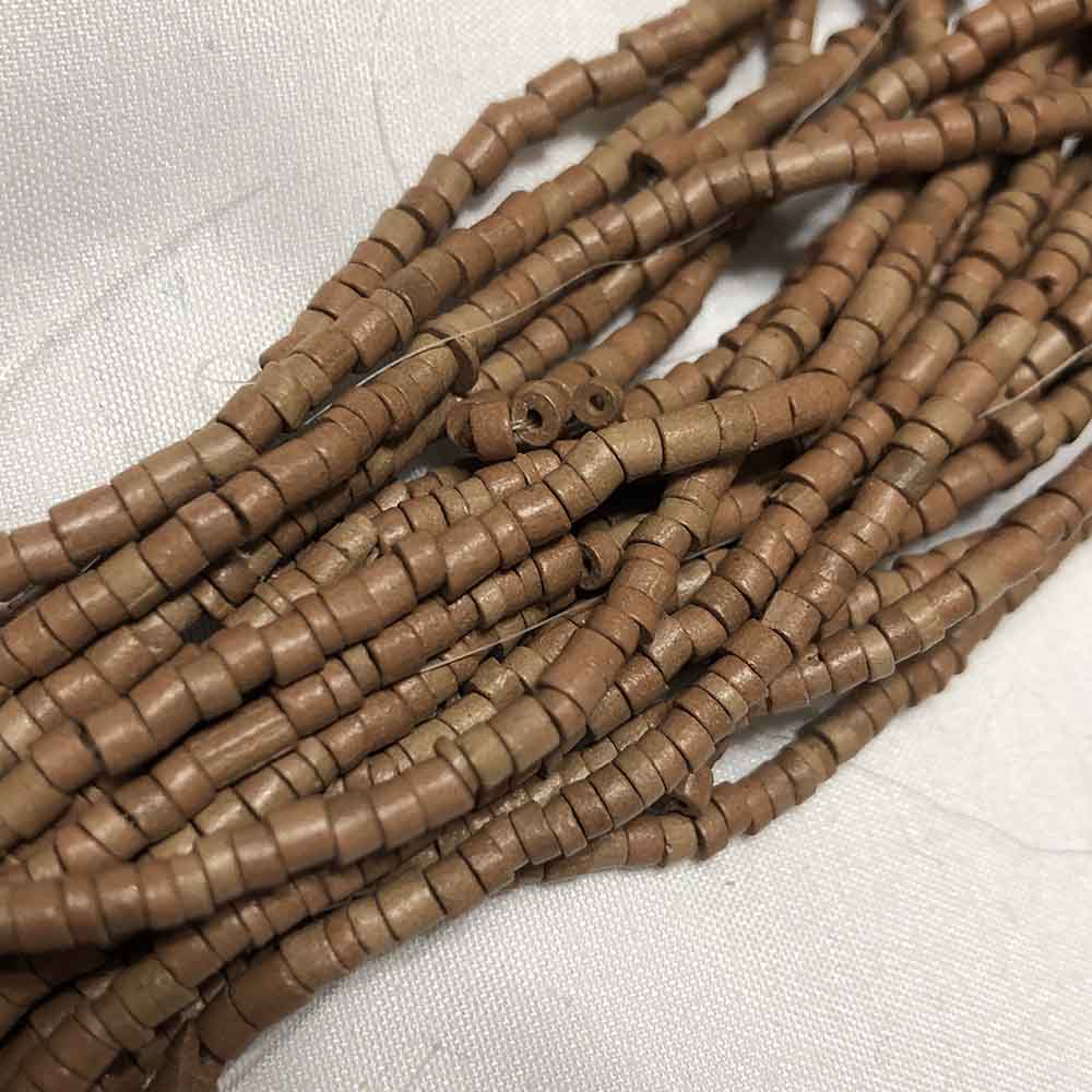 Small Brown Handmade Colombian Ceramic Heishi Beads