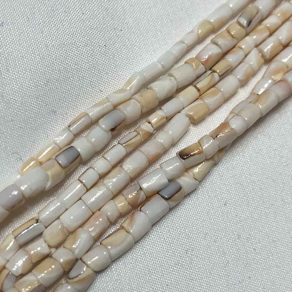 Medium Tan White Natural Shell Heishi Beads