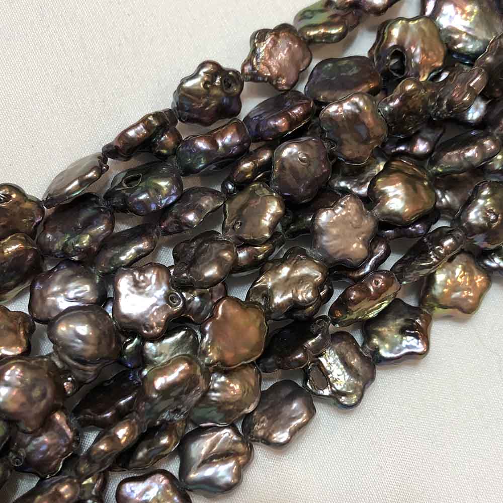 Medium Iridescent Flat Star Shape Pearls