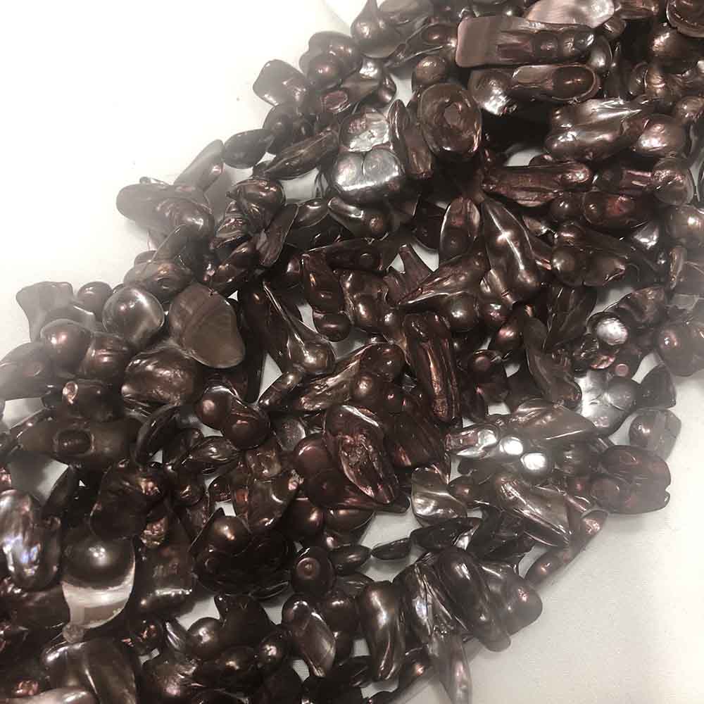 Irregular Dark Purple Flat Pearl Clusters