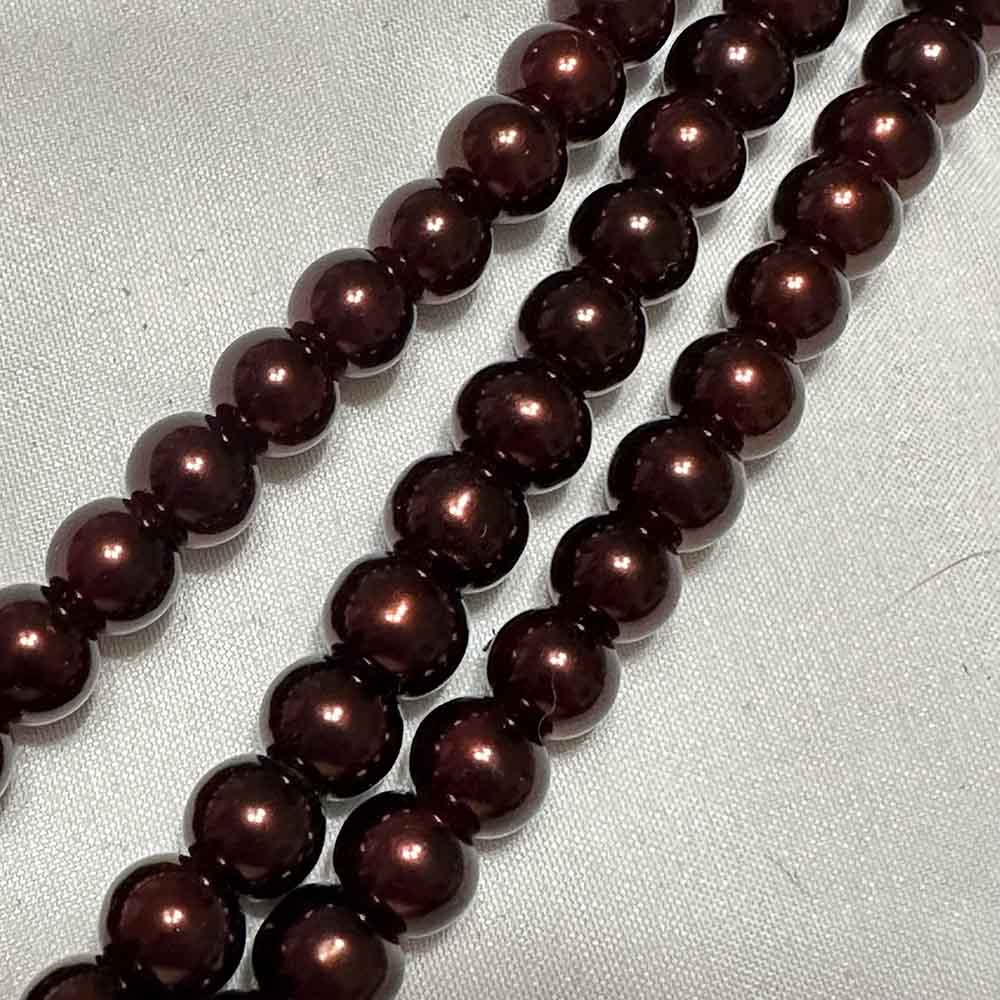 Medium Dark Cranberry Round Pearls