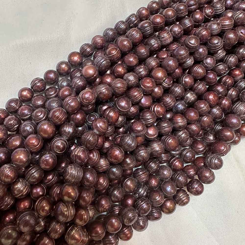 Large Iris Purple Maroon Rough Round Pearls