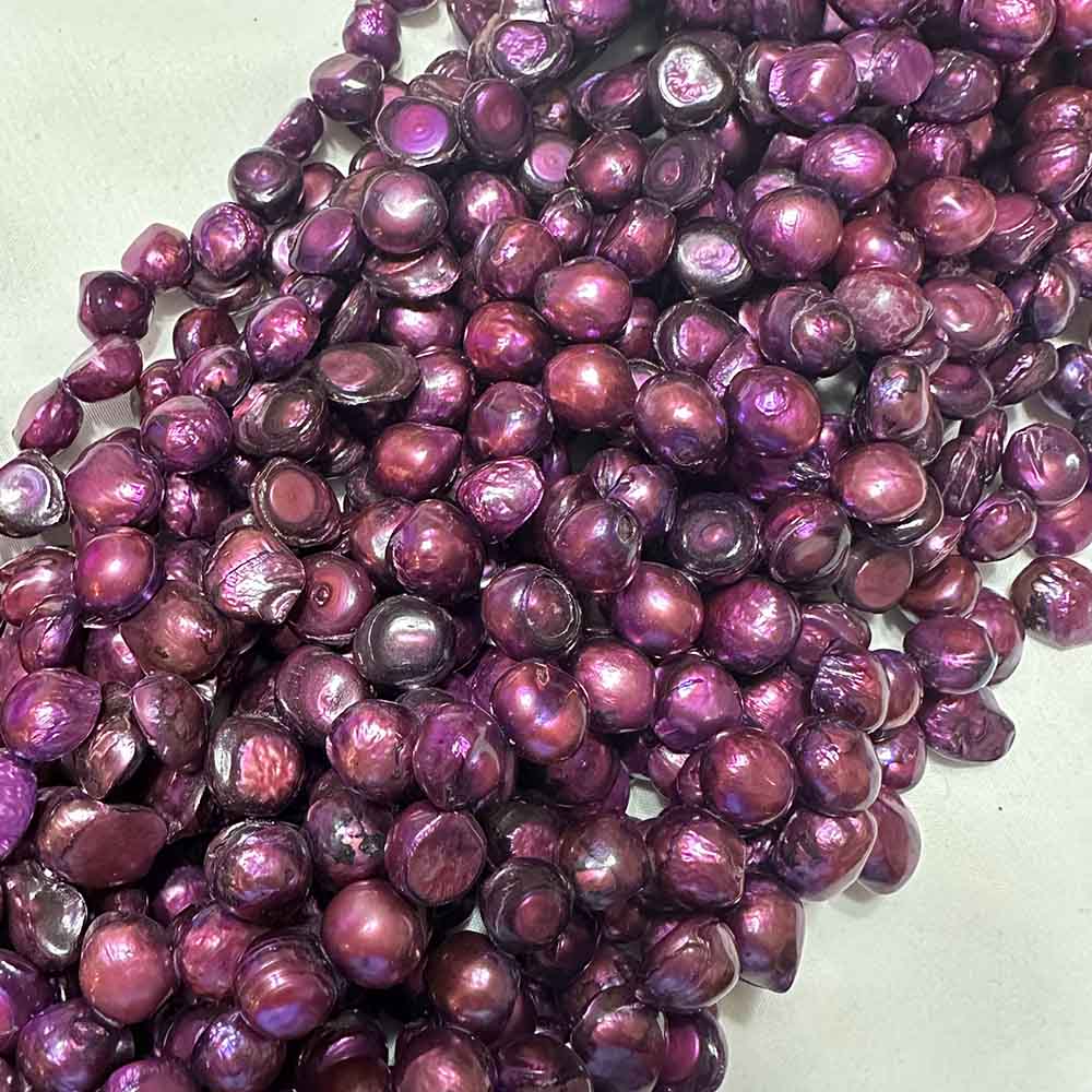 Large Iris Violet Bottom Drilled Rough Oblong Shape Pearls