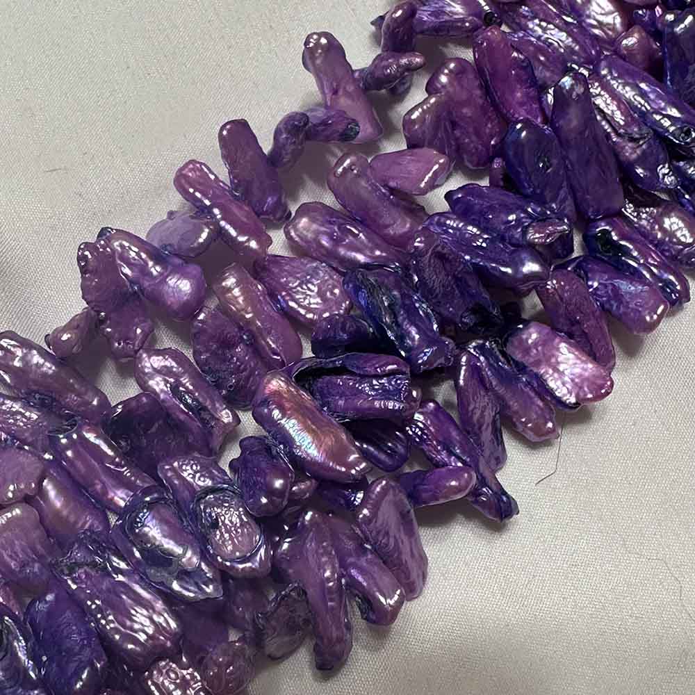 Medium Light Lavender Iris Center Drilled Flat Rectangle Shape Beads