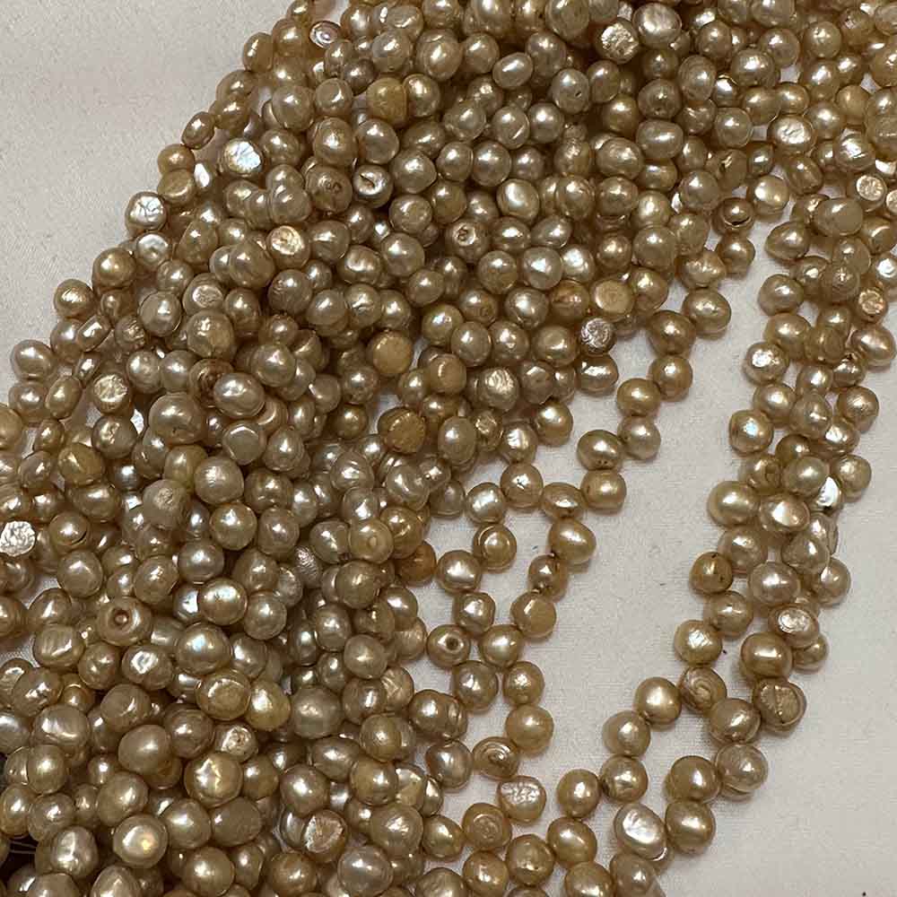 Medium Small Iris Gold Top Drilled Oblong Shape Pearls