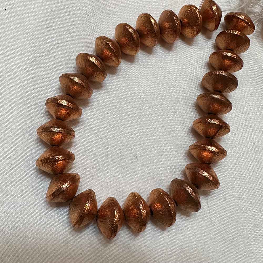 Medium Copper Brushed Bicone Beads