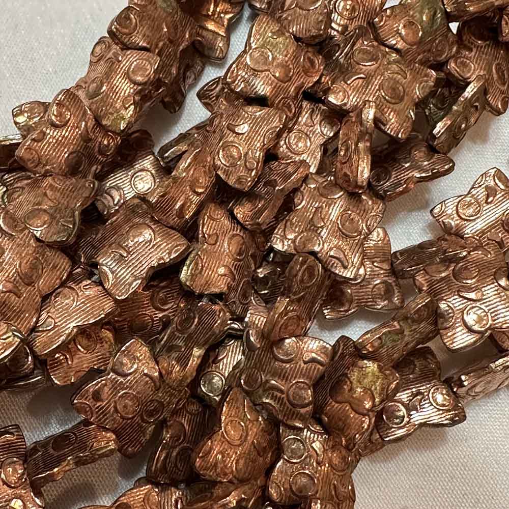 Solid Copper Plated Brass Four Point Flower Beads