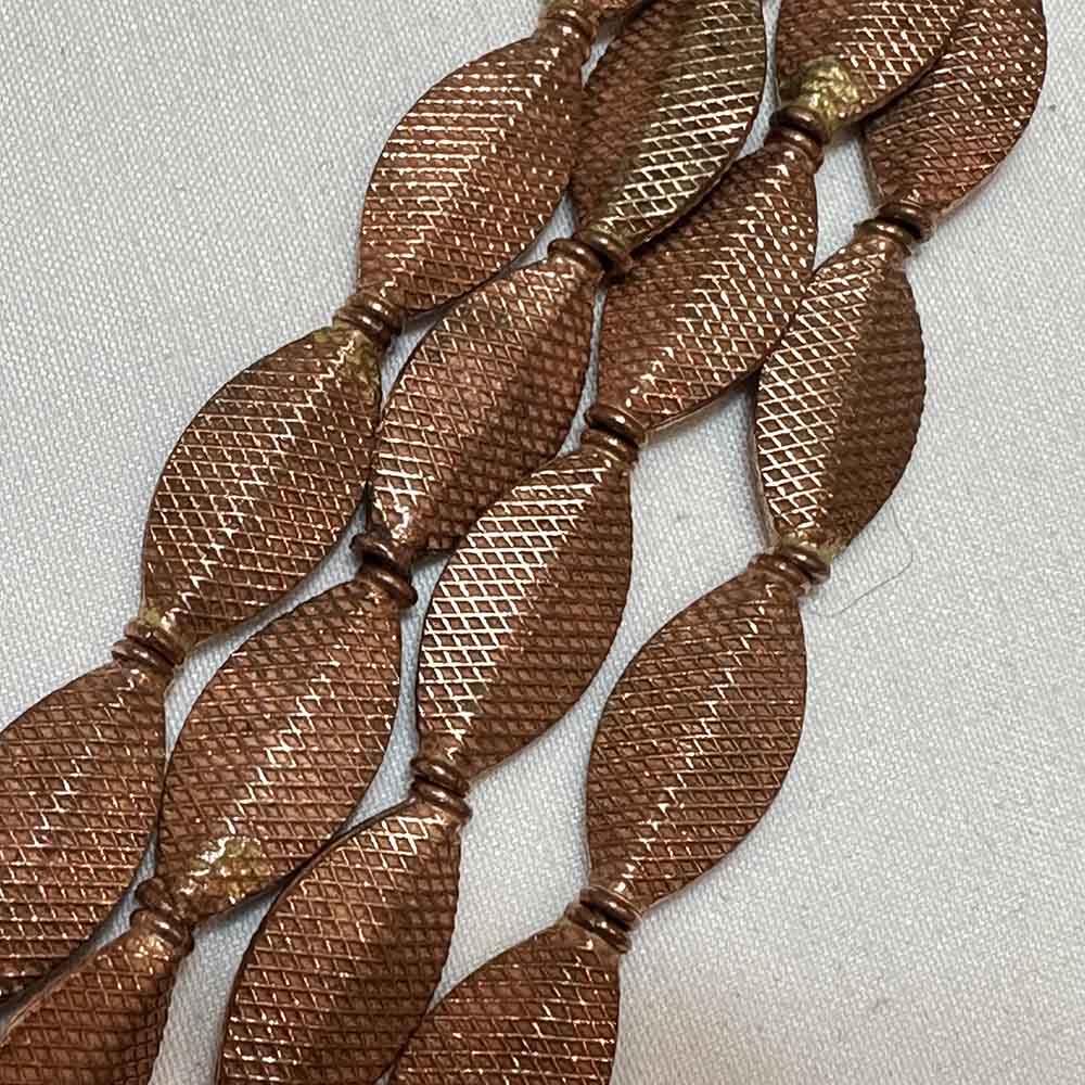 Large Copper Plated Bass Flat Oval Shape Beads