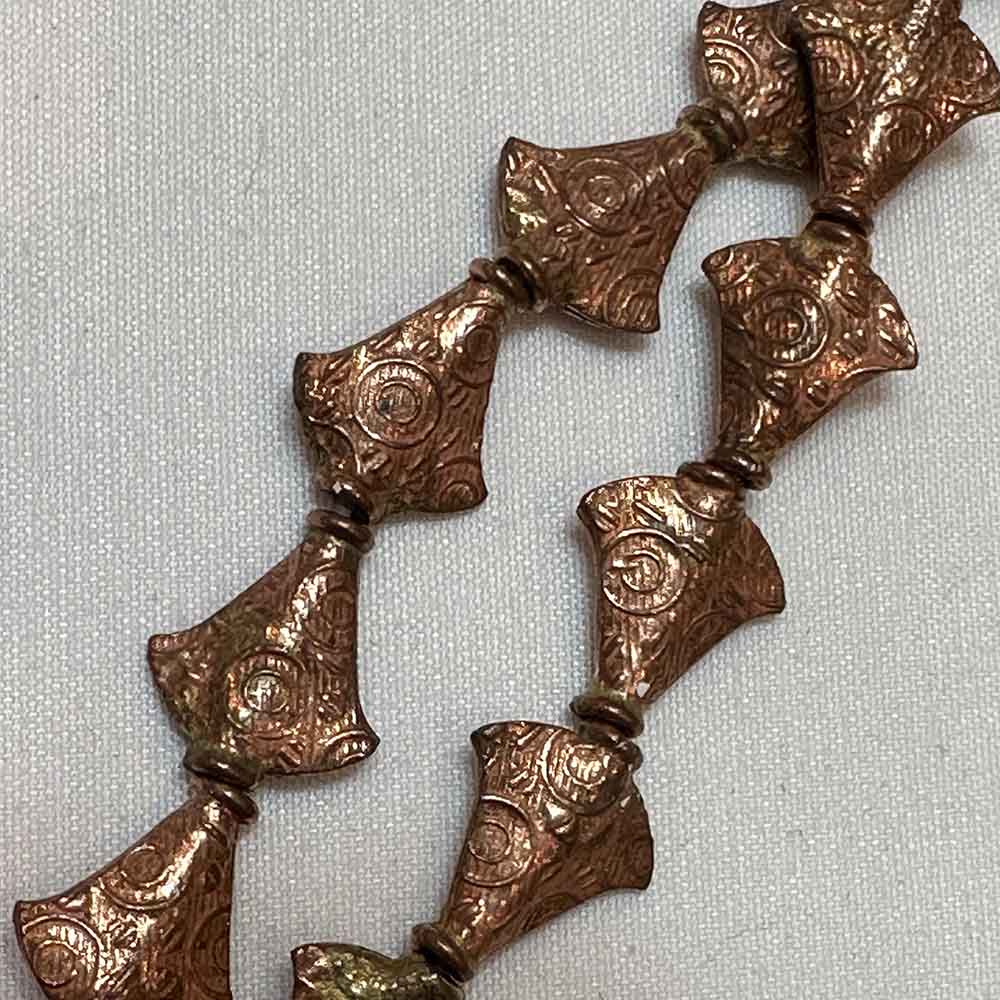 Medium Copper Plated Brass Design Triangle Shape Beads