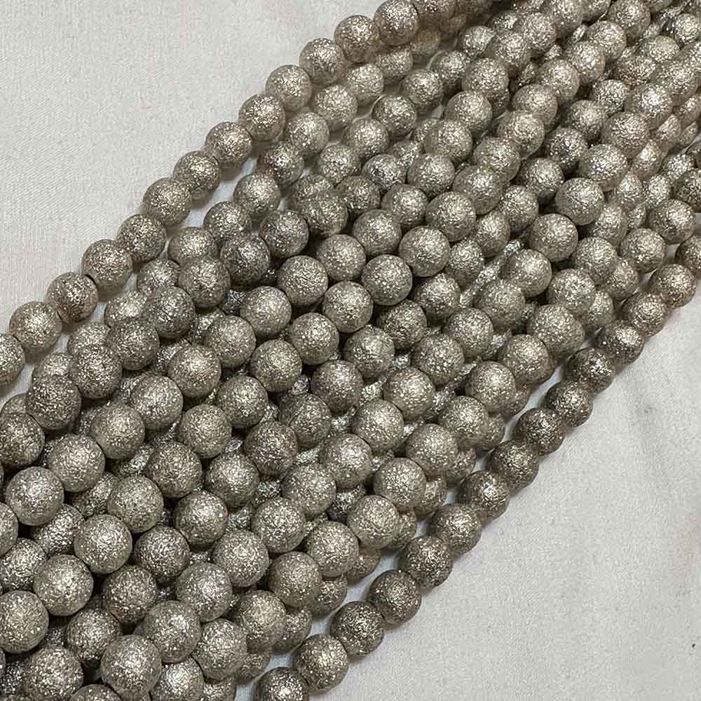 Medium Silver Plated Stardust Round Beads