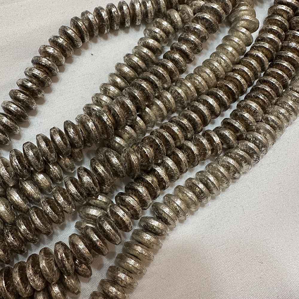 Large 10mm Silver Plated Metal Bicone Shape Beads