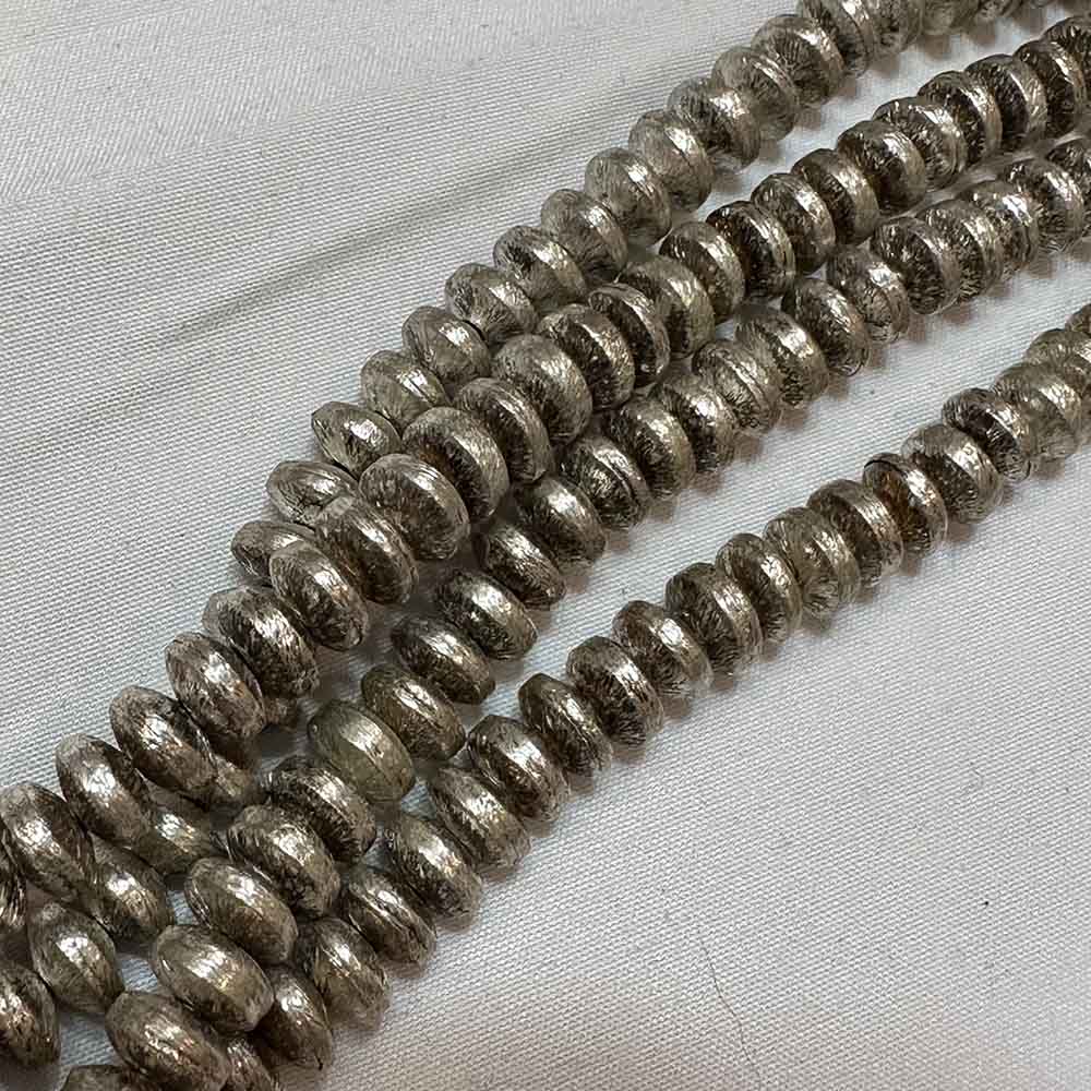 Medium 8mm Silver Plated Metal Bicone Shape Beads