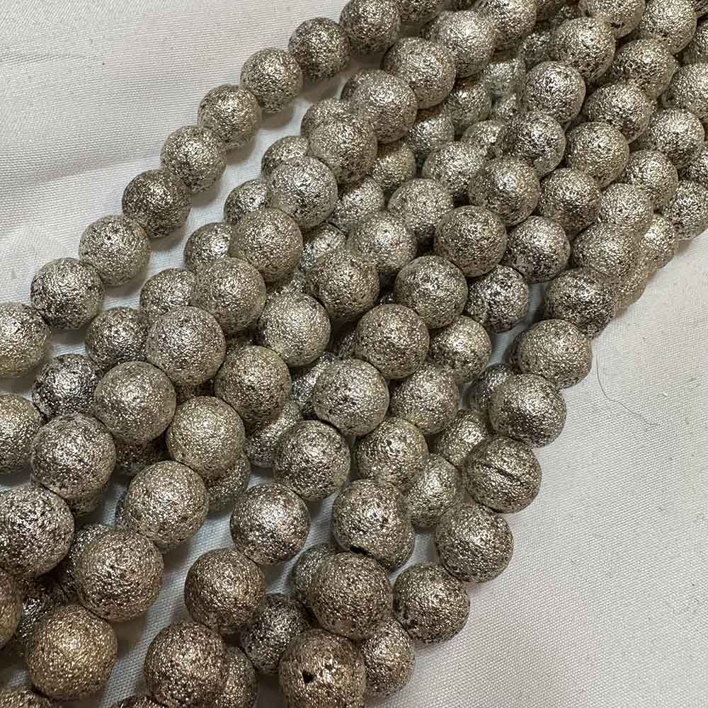 Large 10mm  Silver Plated Stardust Round Beads