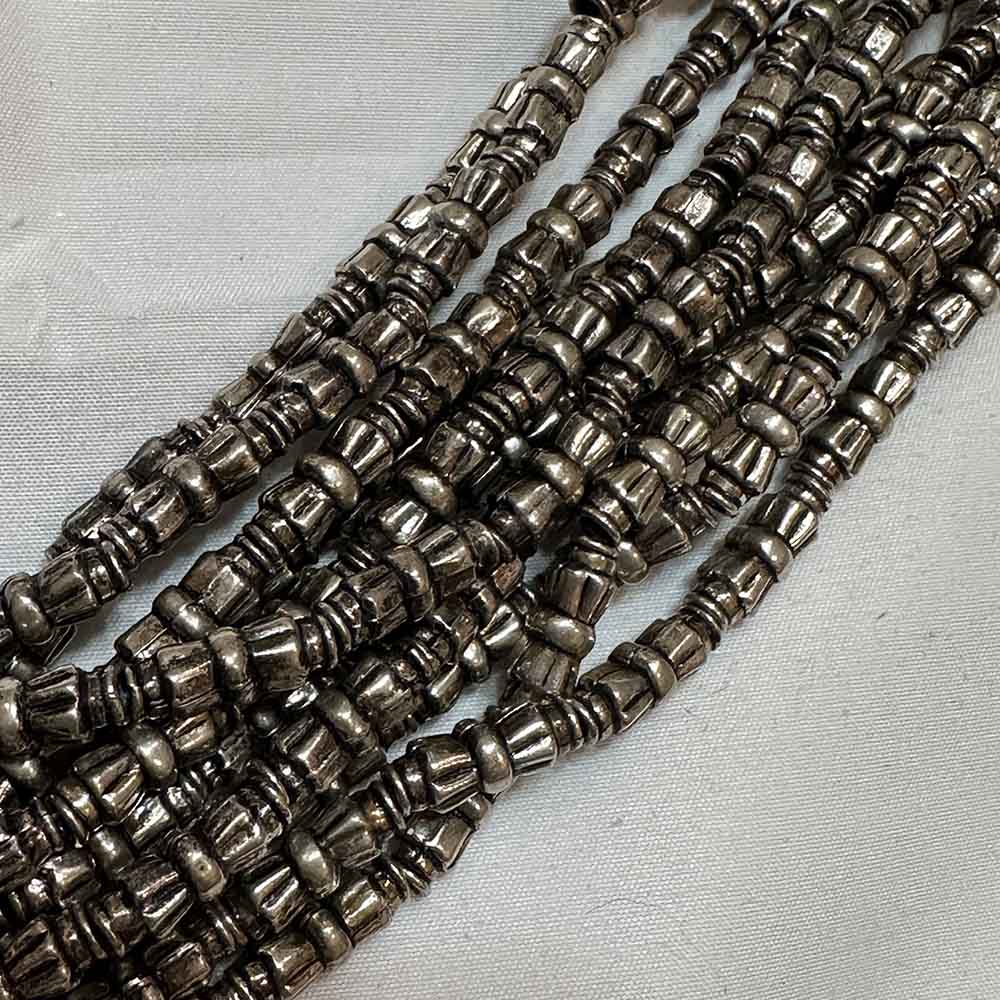 Medium 5mm Silver Plated Metal Bowtie Shape Beads