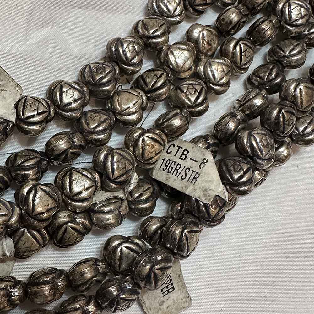 Large 12mm Silver Plated Metal Clover Shaped Triangle Design Beads