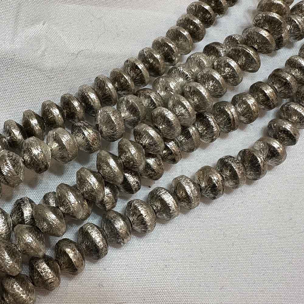 Medium 8mm Silver Plated Bicone Shape Beads