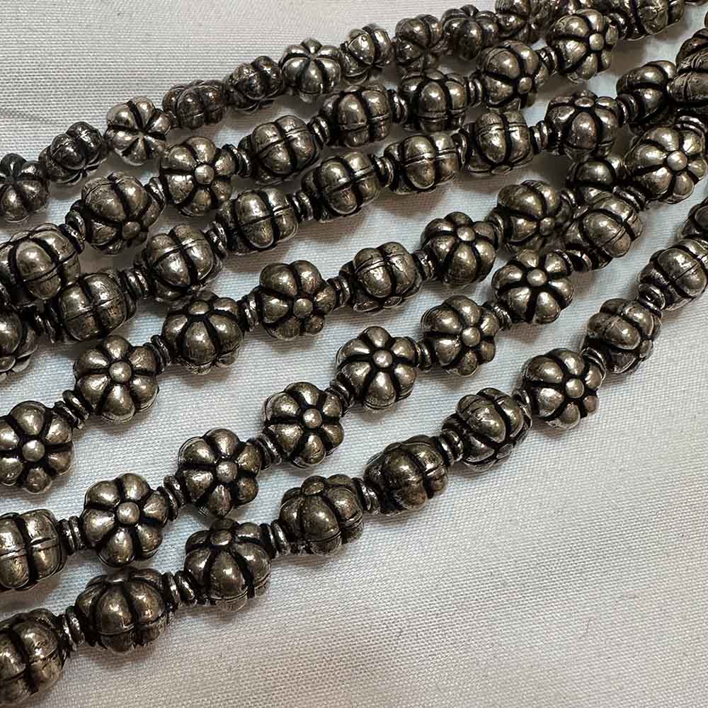 Medium 8mm Silver Plated Metal Flower Shape Beads