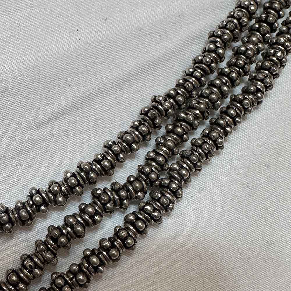 Medium 6mm Silver Plated Metal 7 Point Wide Bali Style Spacer Beads