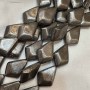 Extra Large Gunmetal Finish 18mm Metal Angled Tear Shape Pillow Beads