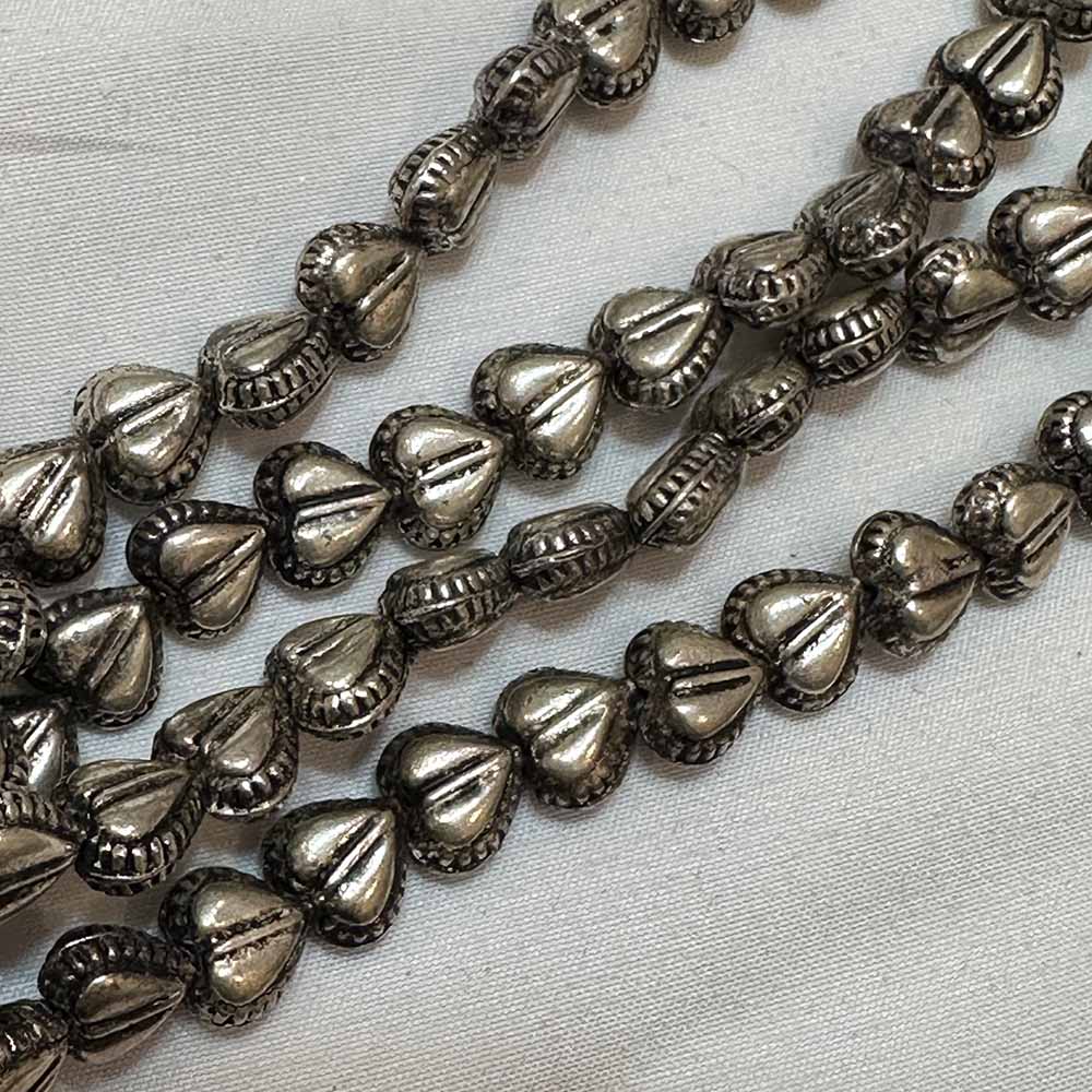 Medium 10mm Silver Plated Metal Heart Shape Beads