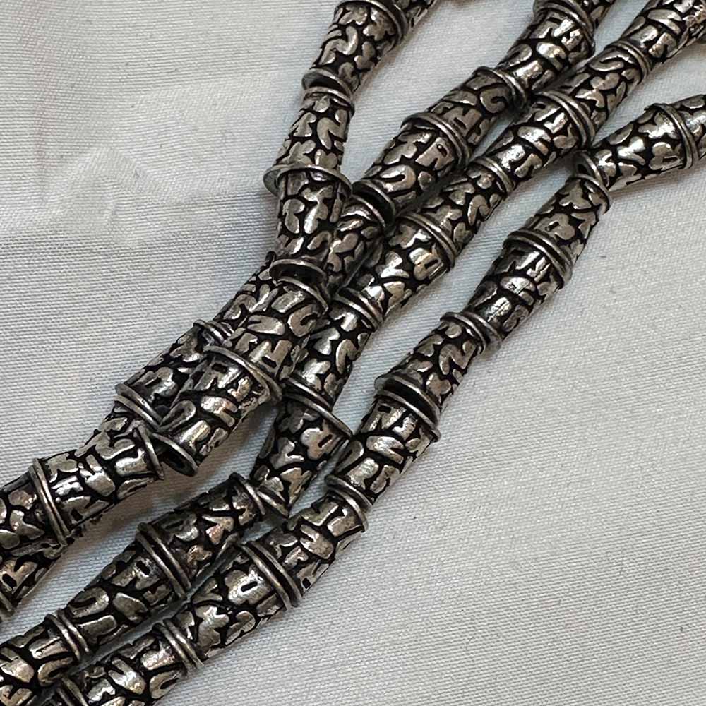 Small 8mm Silver Plated Metal Design Cone Beads