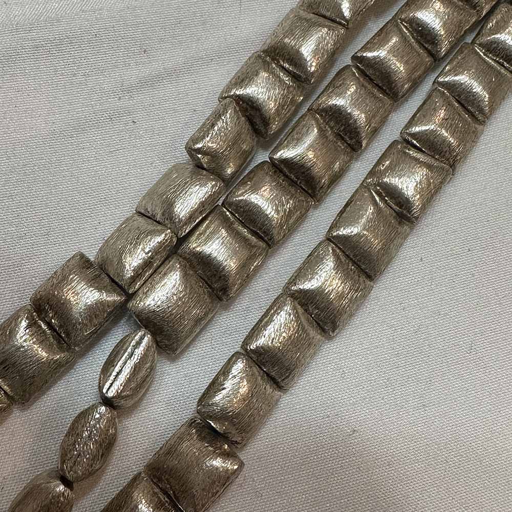 Medium 5mm Silver Plated Metal Pillow Square Beads