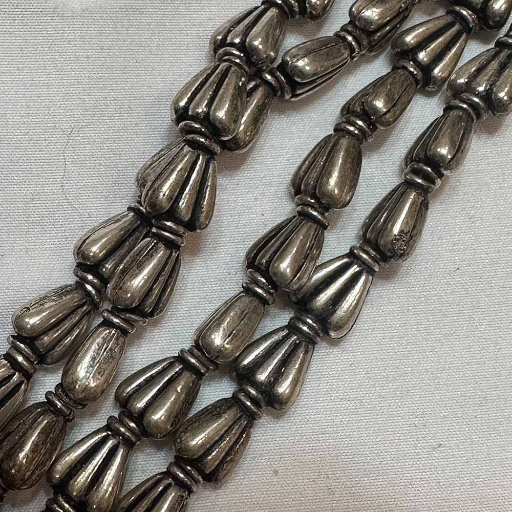 Medium 9mm Silver Plated Metal Fan Shaped Beads