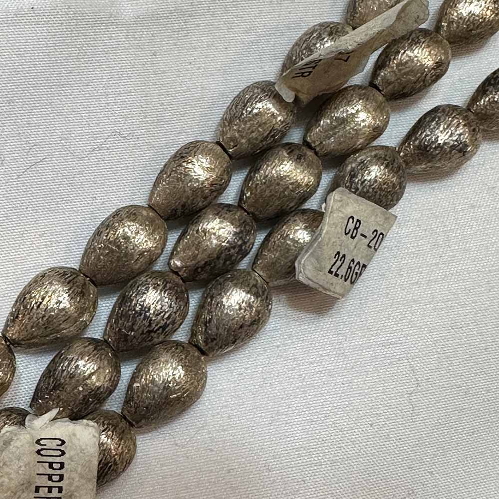 Medium 8mm Silver Plated Metal Brushed Tear Shape Beads