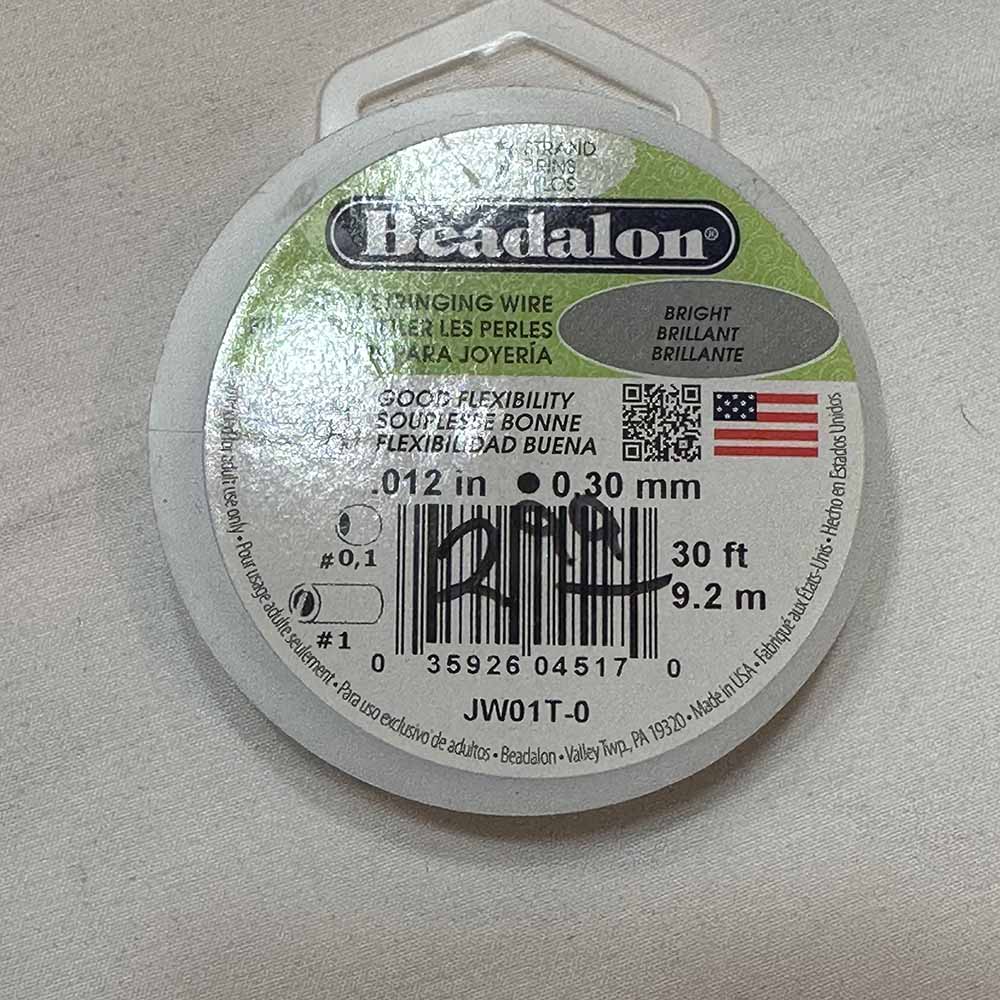 1 spool Silver Color Nylon Coated Bead Stringing Wire .012 in