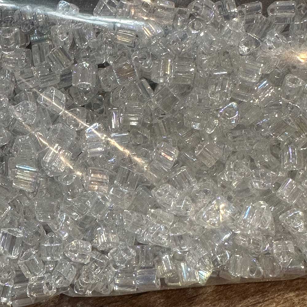 Miyuki 8/0 Crystal AB Glass Triangle Beads