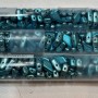 Czech Glass 2 Hole Kite Beads Aqua Metalust